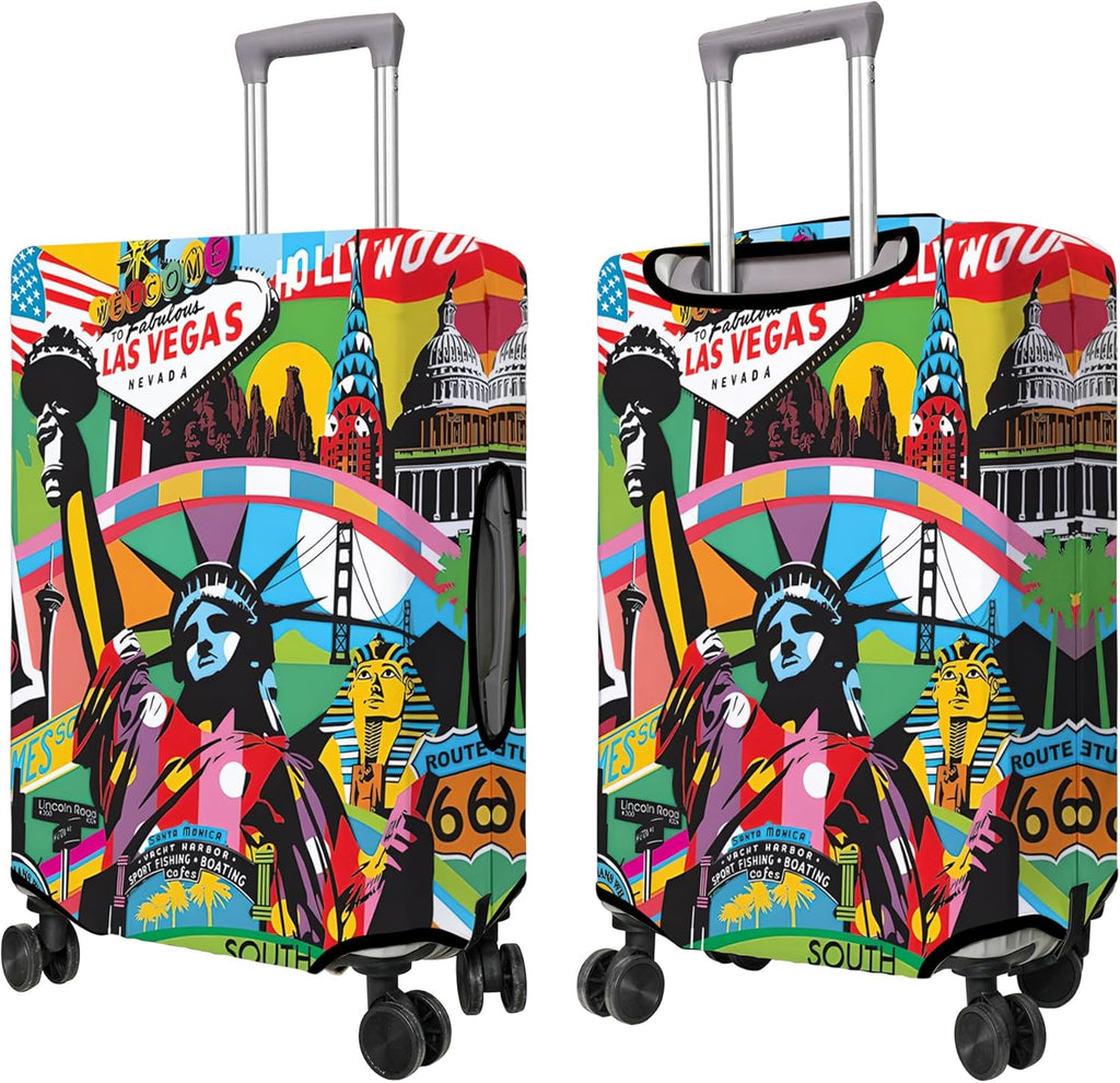 Travel Luggage Cover Suitcase Protector Fits 18-32 Inch Wheel Covers PatternedTravel Related Items Flower Luggage Protector Elastic M