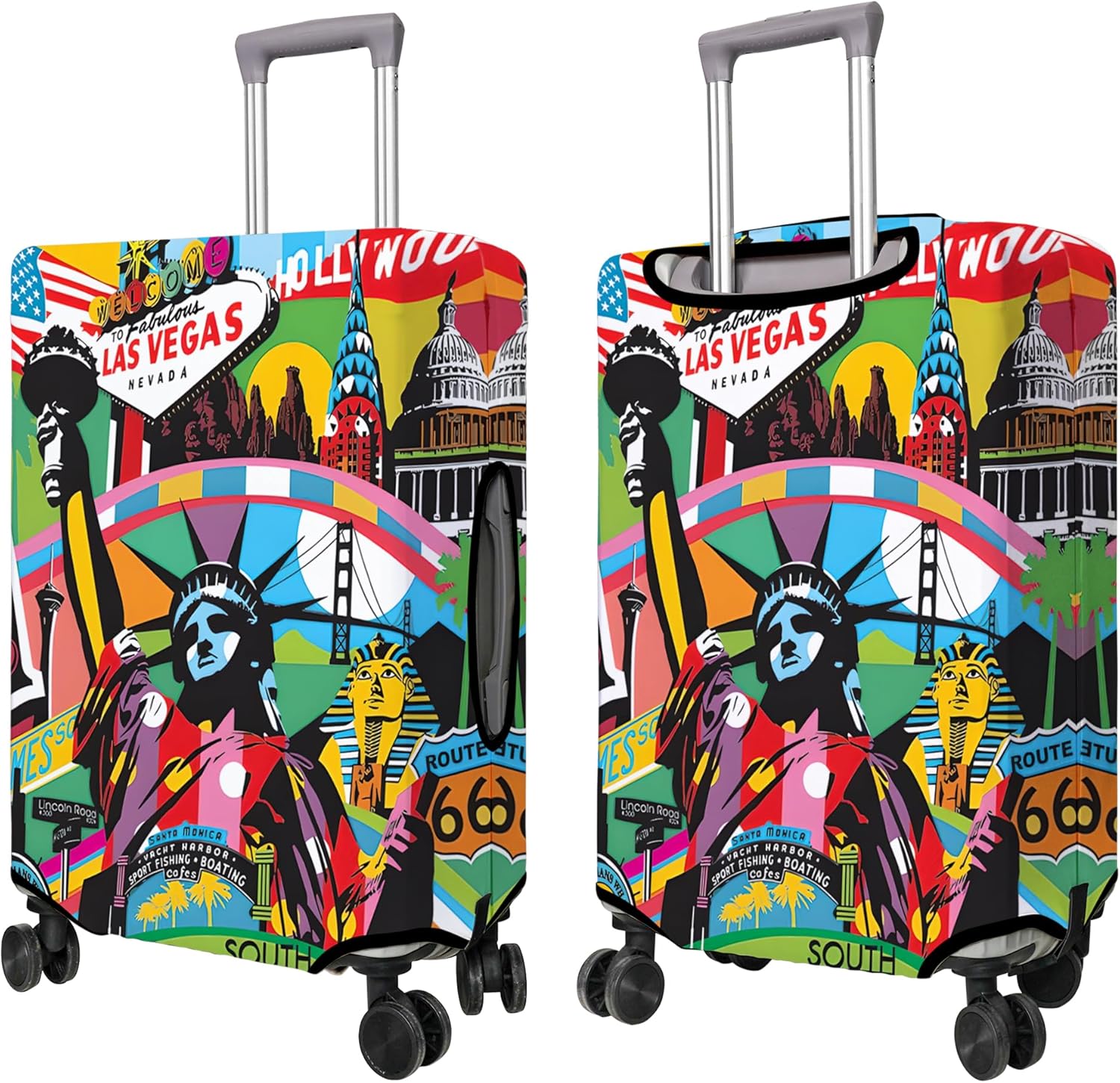 Travel Luggage Cover Suitcase Protector Fits 18-32 Inch Wheel Covers PatternedTravel Related Items Flower Luggage Protector Elastic M