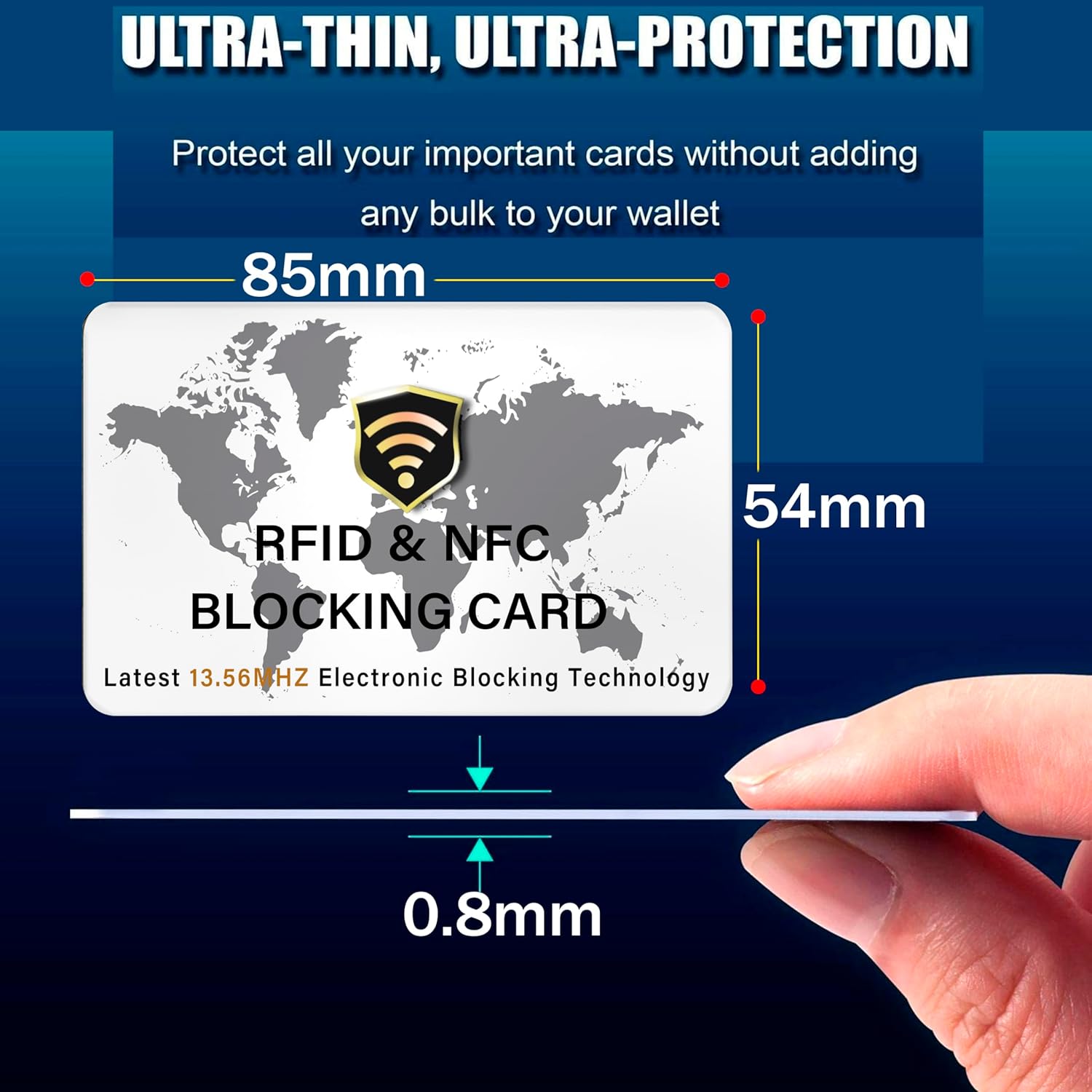 SaiTech IT 10 Pack RFID Blocking Card NFC Contactless Debit/Credit Card ATM Passport Protector ideal for Men & women slim with World map design perfectly fit in wallet(White)