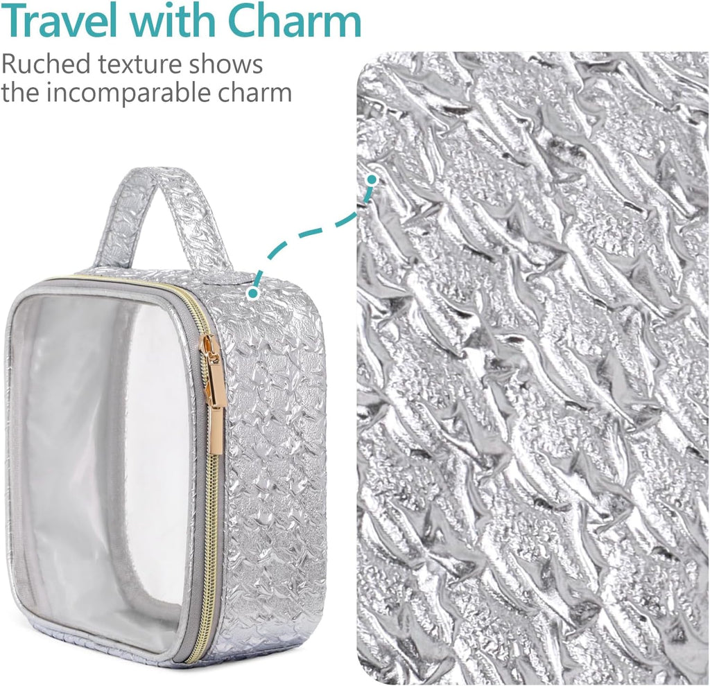 PACKISM TSA Approved Toiletry Bag - Upgrade Color-Edged Clear Makeup Bags, Clear Toiletry Bags For Traveling Fits Various Storage Needs