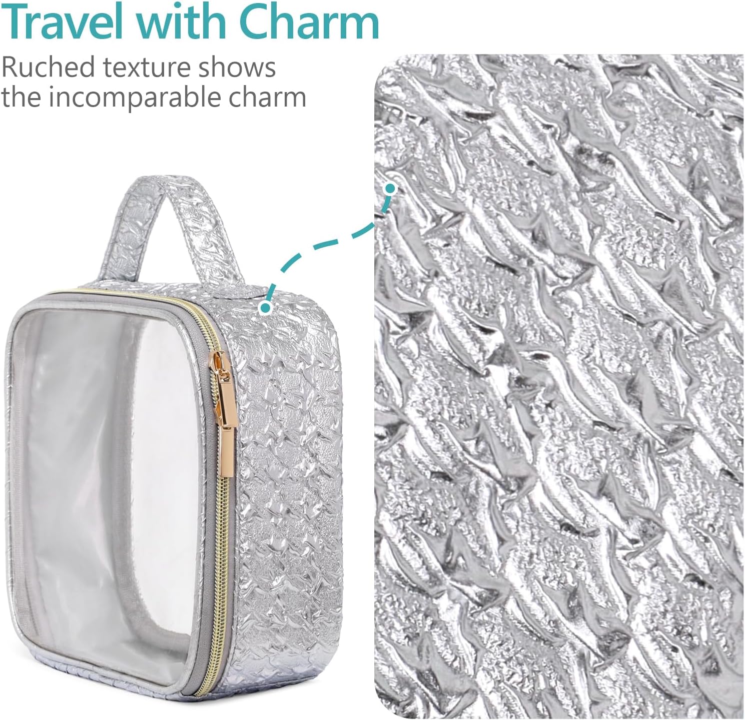 PACKISM TSA Approved Toiletry Bag - Upgrade Color-Edged Clear Makeup Bags, Clear Toiletry Bags For Traveling Fits Various Storage Needs