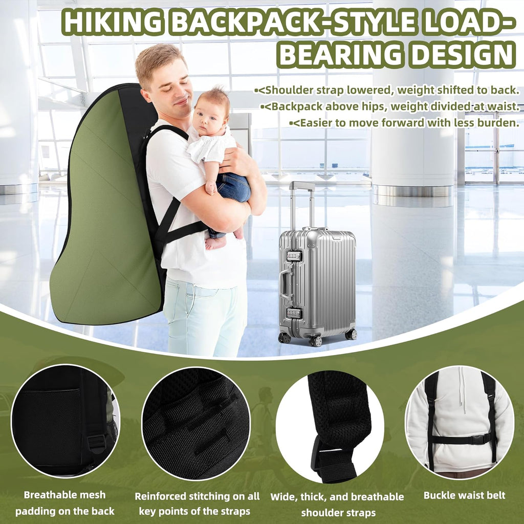 Padded Car Seat Travel Bag for Airplane – Waterproof Heavy Duty Carseat Backpack for Airport – Fits Infant, Convertible & Booster Seats – Airline Approved Travel Car Seat Cover