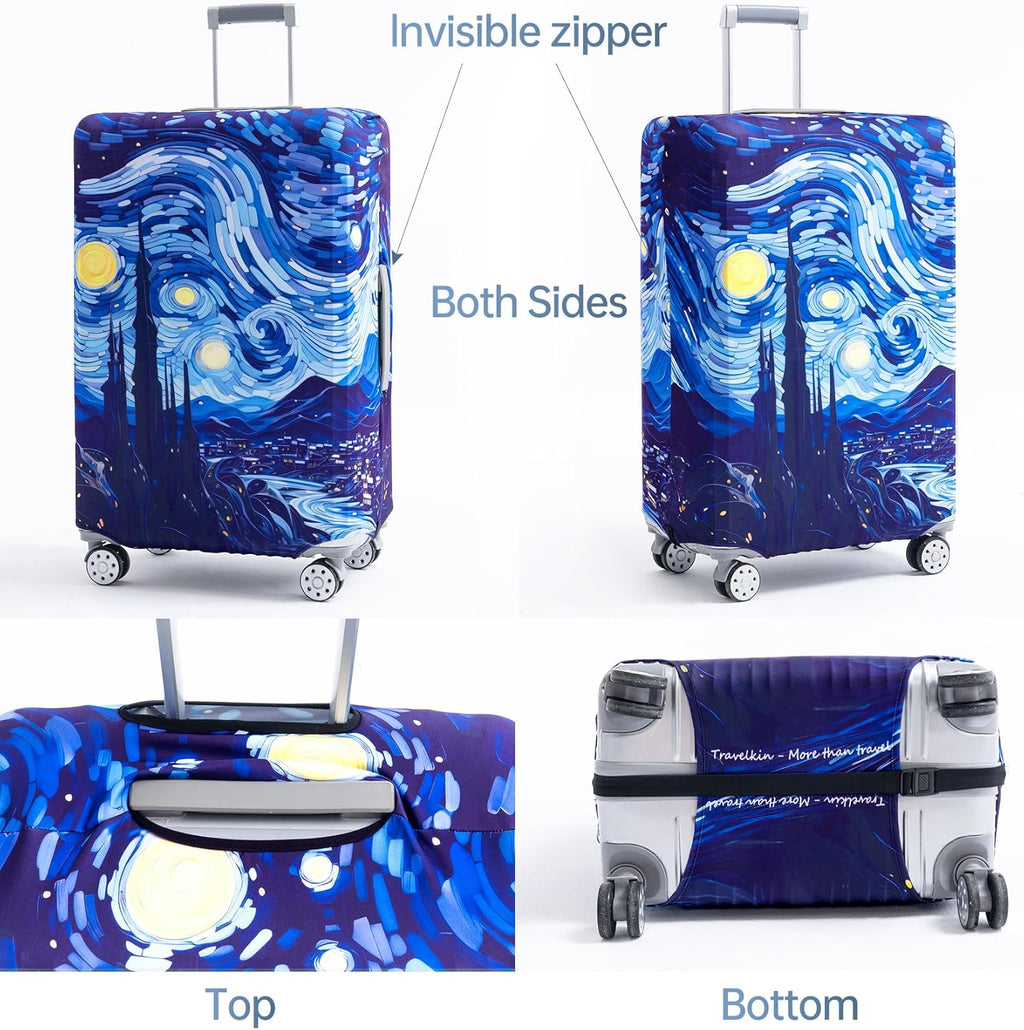 Travelkin Luggage Covers For Suitcase Tsa Approved,Suitcase Cover Protector Fit 18-32 Inch Luggage (Galaxy, S)