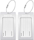 Luggage Tags Metal Suitcase Tags Travel Bag ID Identifier Luggage Tag (Silver 2-Pack)
