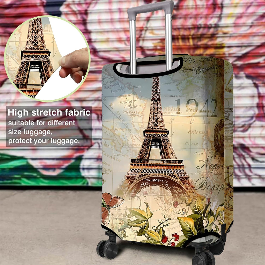 Travel Luggage Cover Suitcase Protector Fits 18-32 Inch Wheel Covers PatternedTravel Related Items Flower Luggage Protector Elastic XL