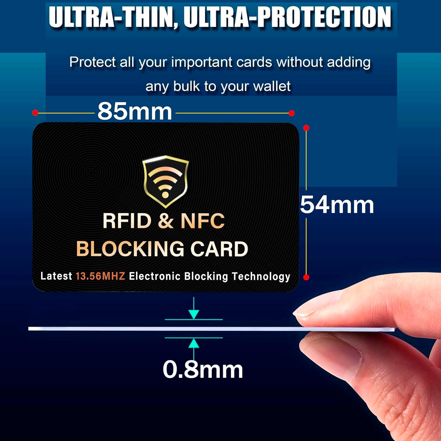 SaiTech IT RFID Blocking Card, One Card Protects Entire Wallet Purse, NFC Contactless Bank Debit Credit Card Protector ID ATM Guard Card Blocker–(Black)