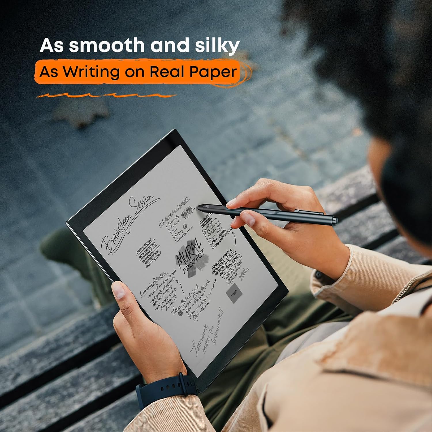 Kloudnote S 10.1" E-Ink Notepad, ePaper Tablet for Note Taking and eBook Reading, 200dpi Notebook eReader Device with Stylus, Android OS - Black