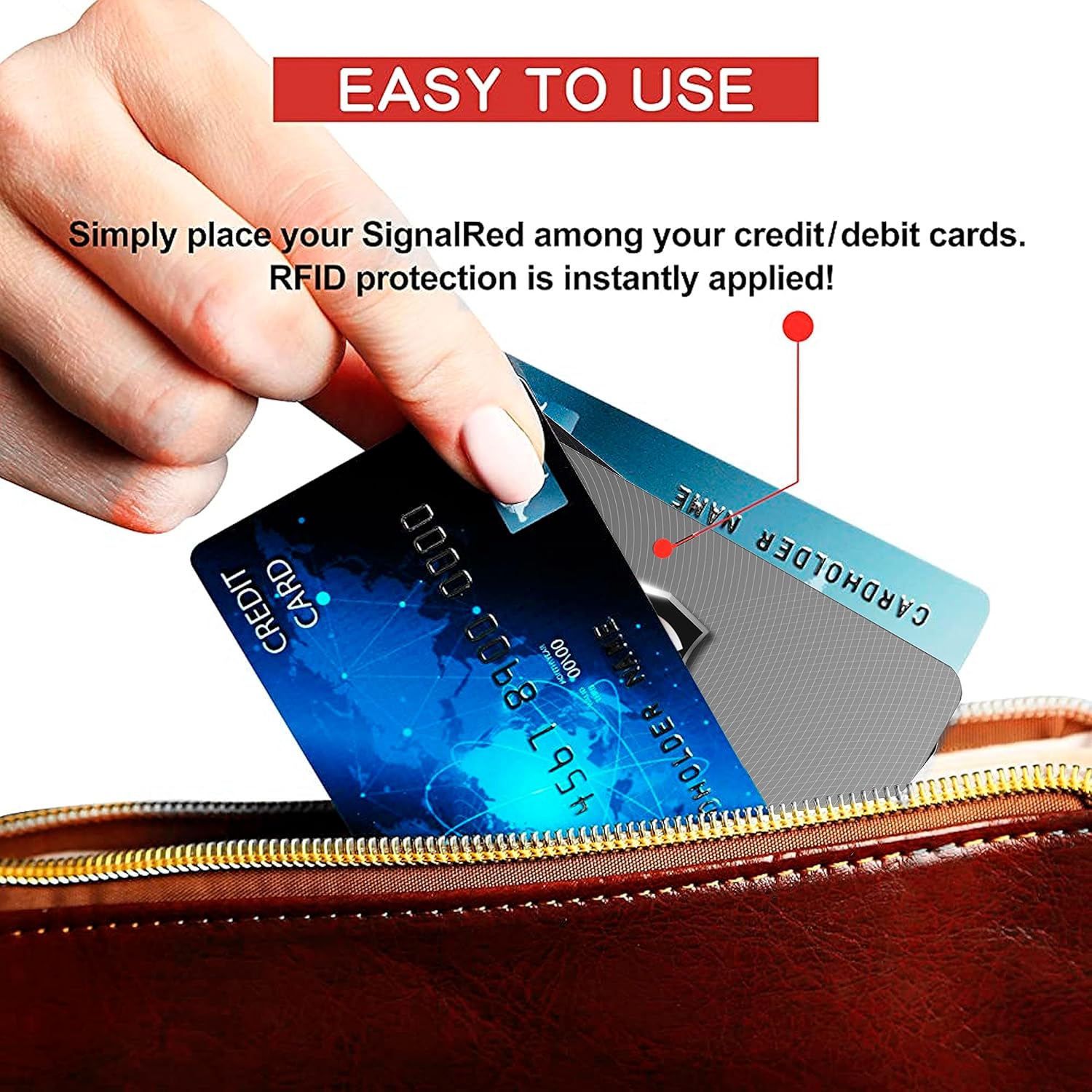 SaiTech IT 5 Pack RFID Blocking Cards, One Protects Entire Wallet Purse, NFC Contactless Bank Debit Credit Card Protector ID ATM Guard - Grey