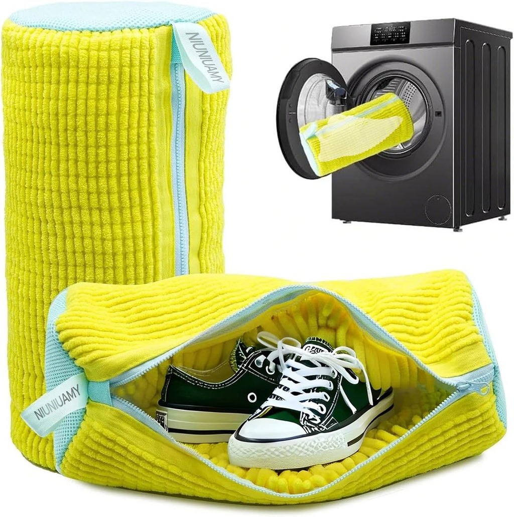 Shoe washing machine bag,Sneaker Laundry Bag for Shoes, Reusable and Durable Shoe Laundry Bag for Washer and Dryer,Suitable for cleaning shoes, gym, tennis, basketball, shoe storage (Yellow -2 pieces)