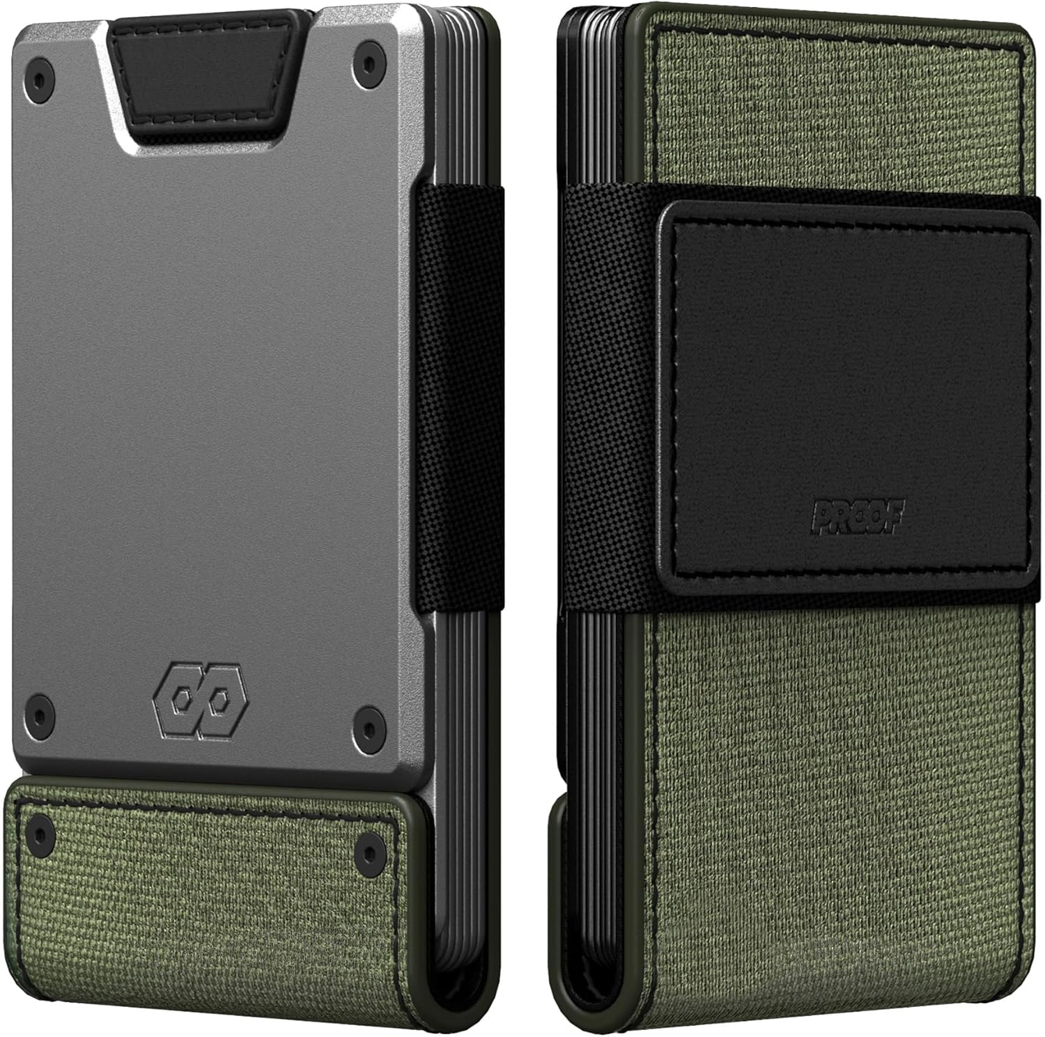 PROOF Wallet | Slim Minimalist Wallets for Men | Leather & Metal | RFID Wallet | Front/Back Pocket | Gift Box | Veteran Owned