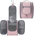 Narwey Small Hanging Toiletry Bag Women Travel Makeup Bag Organizer Toiletries Bag for Travel Size Essentials Accessories Cosmetics (Medium, Pink)