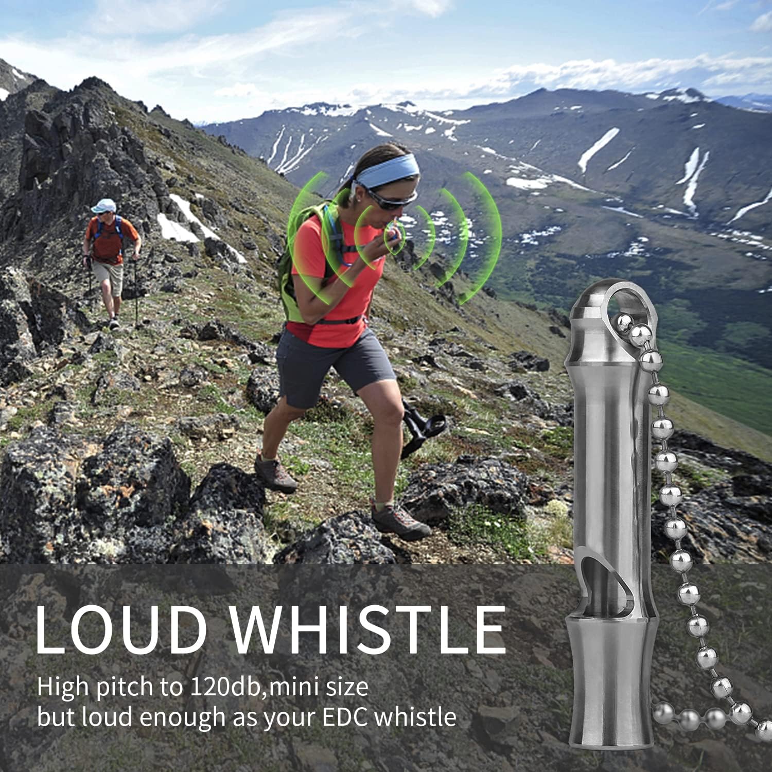 Emergency Whistle,Titanium Whistle EDC Safety Whistle for Outdoor Camping,Loud Survival Whistles Loud up to 120db