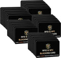 SaiTech IT 50 Pack RFID Blocking Card, One Card Protects Entire Wallet Purse, NFC Contactless Bank Debit Credit Card Protector ID ATM Guard Card Blocker–(Black)
