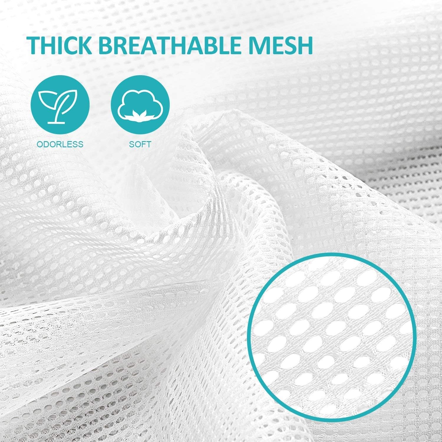Laundry Bags, Mesh Heavy Duty 24" x 36" with Drawstring Closure, 3-Pack, White