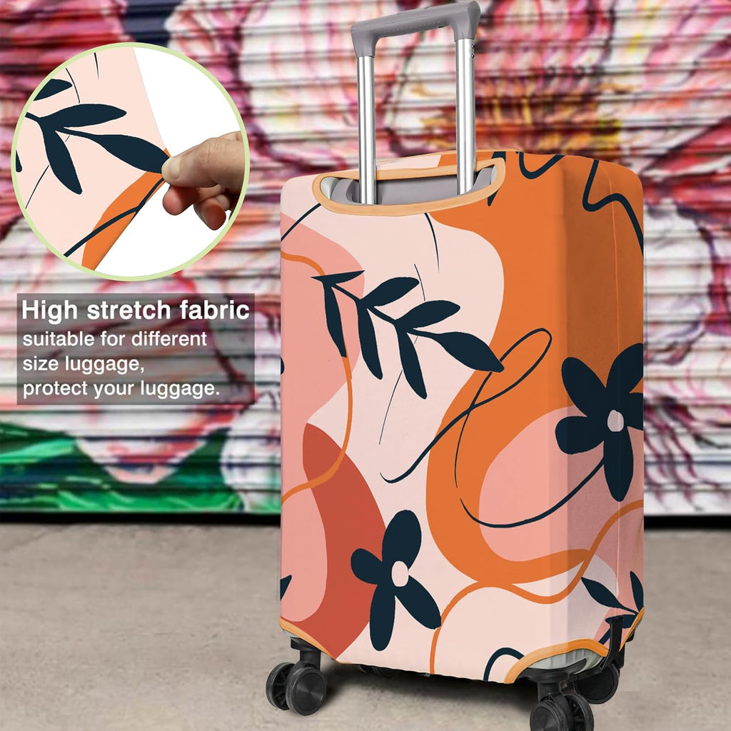 Travel Luggage Cover Suitcase Protector Fits 18-32 Inch Wheel Covers PatternedTravel Related Items Flower Luggage Protector Elastic S