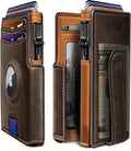 Airtag Wallet for Men,with Money Clip 10 Cards Metal Case Smart Slim Pop Up Credit Card Holder Flip with Magnetic Closure RFID Blocking wallet with Gift Box