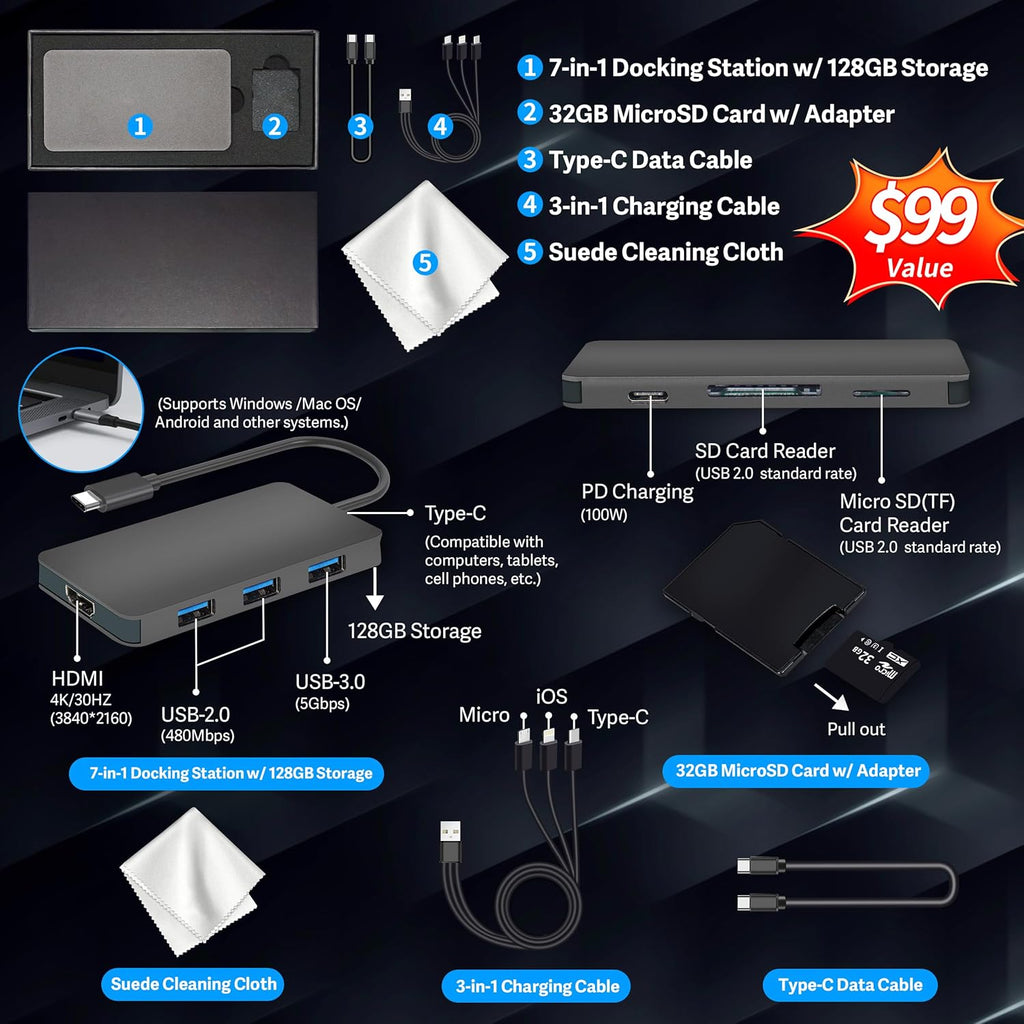 HP OmniBook 5 Flip 2-in-1 14" 2K Touchscreen Laptop, Intel 7 150U, 16GB LPDDR5, 672GB Storage(512GB SSD+160GB Docking Station Set), Intel Graphics, Backlit Keyboard, Wi-Fi 6E, Windows 11, Silver