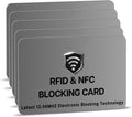 SaiTech IT 5 Pack RFID Blocking Cards, One Protects Entire Wallet Purse, NFC Contactless Bank Debit Credit Card Protector ID ATM Guard - Grey