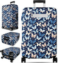 Slohif Luggage Cover for Suitcase Tsa Approved Protector - Luggage Sleeve Large Suit Case Cover Travel Stretch Baggage Case Protective Washable Fit 30-32 Inch Blue Butterfly XL