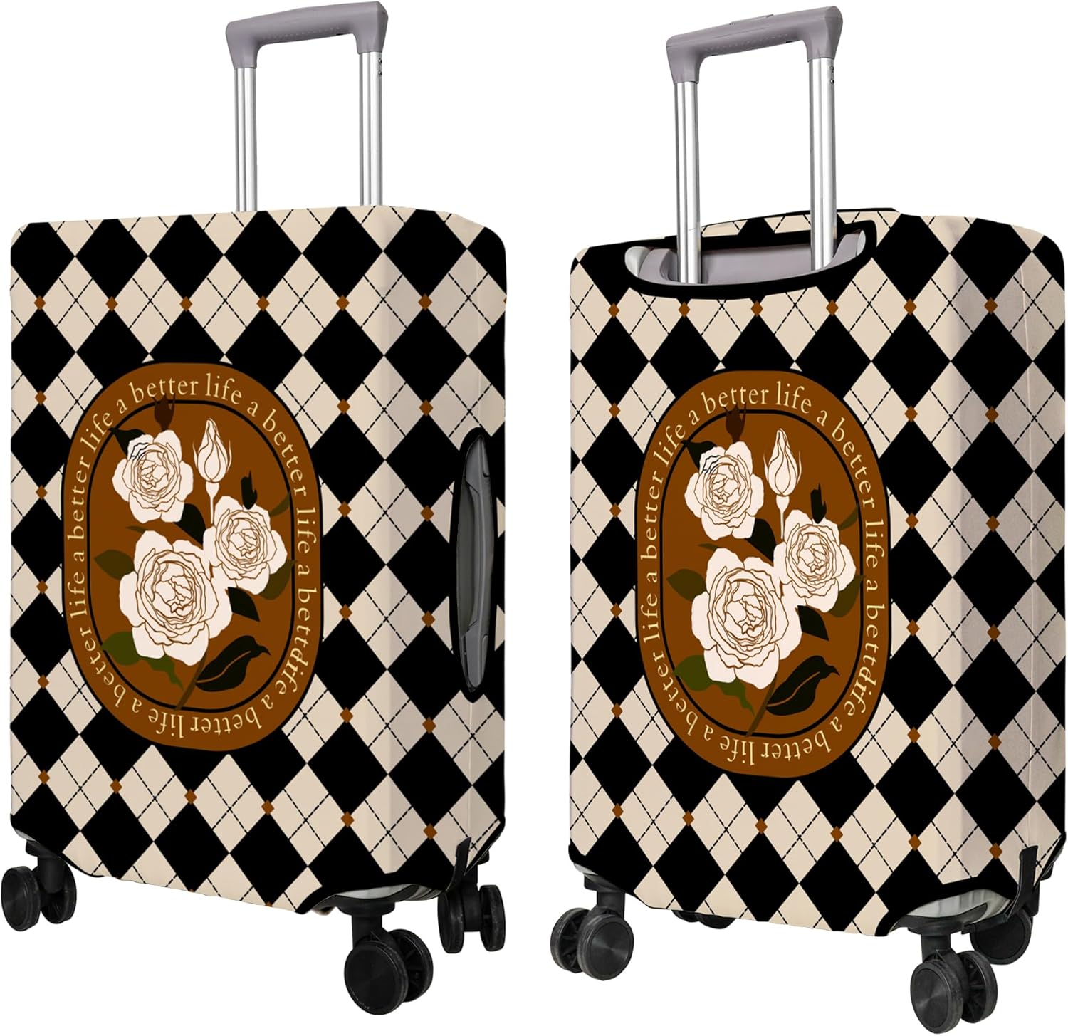 Travel Luggage Cover Suitcase Protector Fits 18-32 Inch Wheel Covers PatternedTravel Related Items Flower Luggage Protector Elastic XL