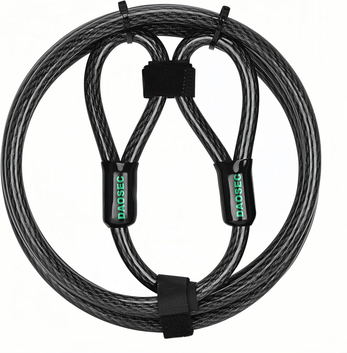 10 ft x 1/2" Heavy Duty Cut-Proof Security Cable | Flexible Vinyl-Coated Braided Steel with Looped Ends | Weatherproof Anti-Theft Locking Cable for Bikes, Gates, Kayaking & Outdoor Equipment