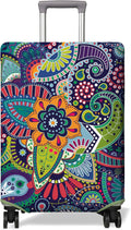 Travel Luggage Cover Suitcase Protector Fits 18-32 Inch Wheel Covers PatternedTravel Related Items Flower Luggage Protector Elastic XL