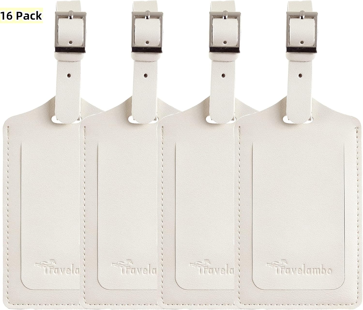 Travelambo Luggage Tags for Suitcases PU Leather Travel Tags Bag Tags Privacy Protection Travel Essentials