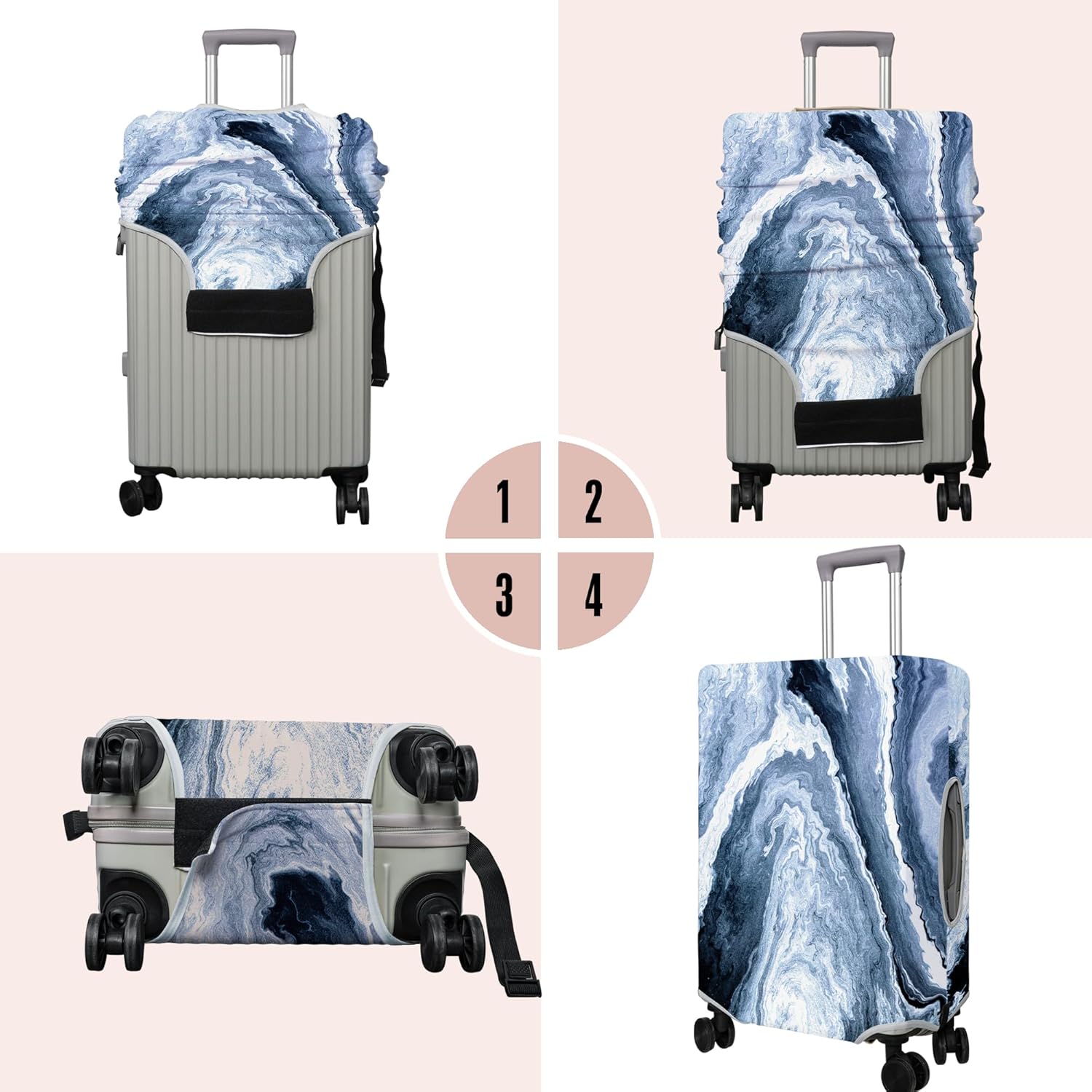 Travel Luggage Cover Suitcase Protector Fits 18-32 Inch Wheel Covers PatternedTravel Related Items Flower Luggage Protector Elastic S