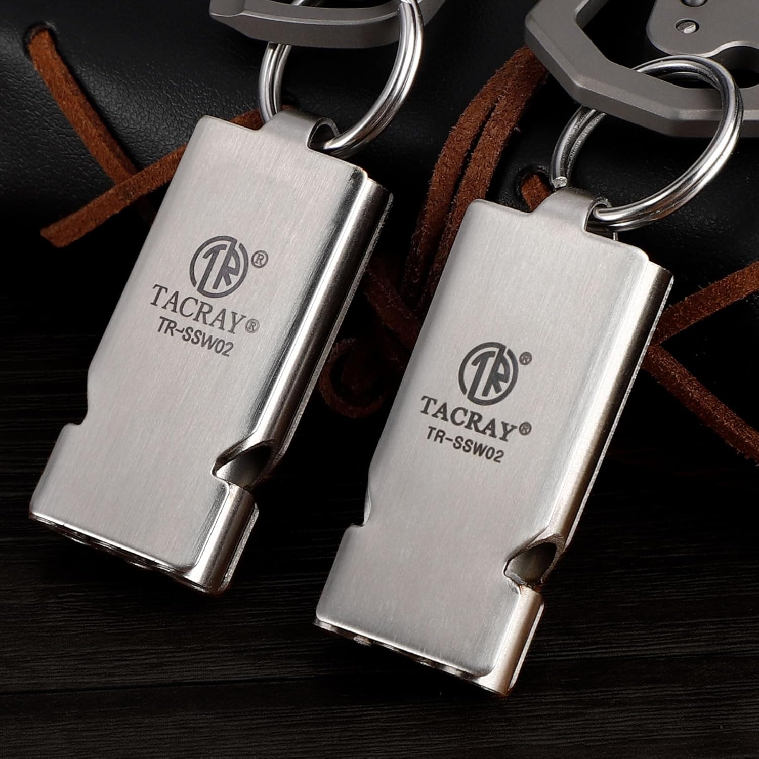 TACRAY Emergency Whistles Lifeguard Safety Whistle with Neck Chain and Keychain for Outdoor Camping Hiking