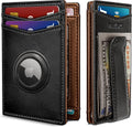 Airtag Wallet for Men- with Money Clip Gift Boxed, Magnetic Closure Slim Genuine Leather Front Pocket Wallet, 4.1"x 2.8", RFID Blocking