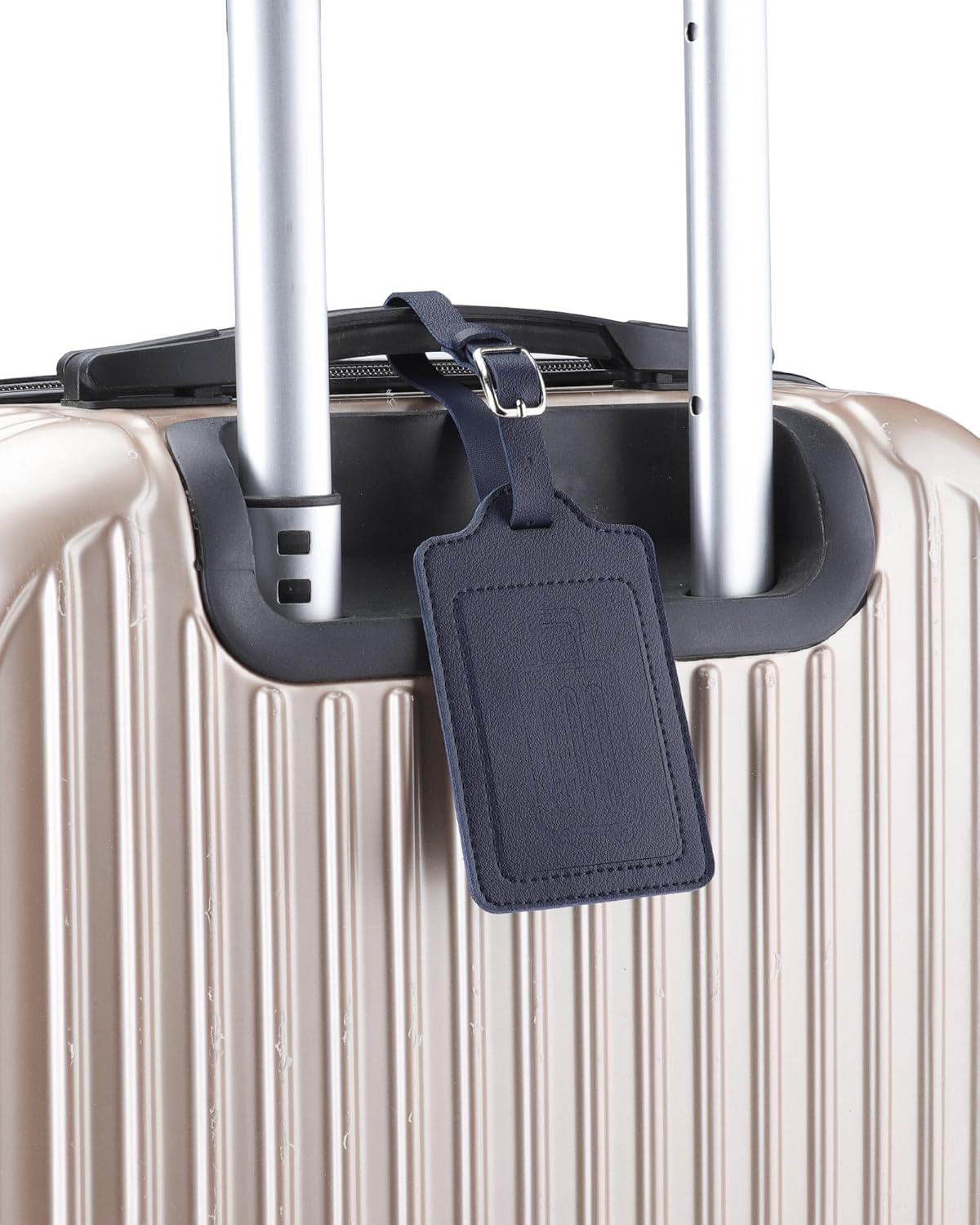 Teskyer Luggage Tags for Suitcases, TSA Approved with Privacy Protection Cover, Premium Faux Leather Bag Tags for Travel - 2 Pack, Blue