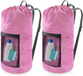 Laundry Bag Backpack,Olosar 2PCS Extra Large Travel Laundry Bag with Mesh Pocket & Adjustable Shoulder Straps,Dirty Clothes Travel Bag for College Students Dorm,Apartment(Pink)