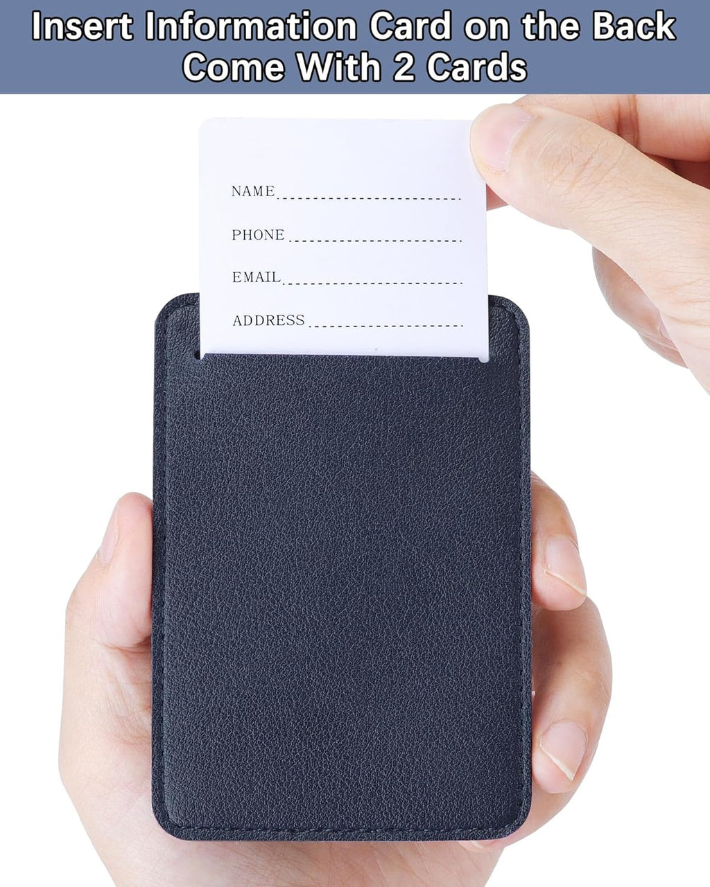 Teskyer Luggage Tags for Suitcases, TSA Approved with Privacy Protection Cover, Premium Faux Leather Bag Tags for Travel - 2 Pack, Blue