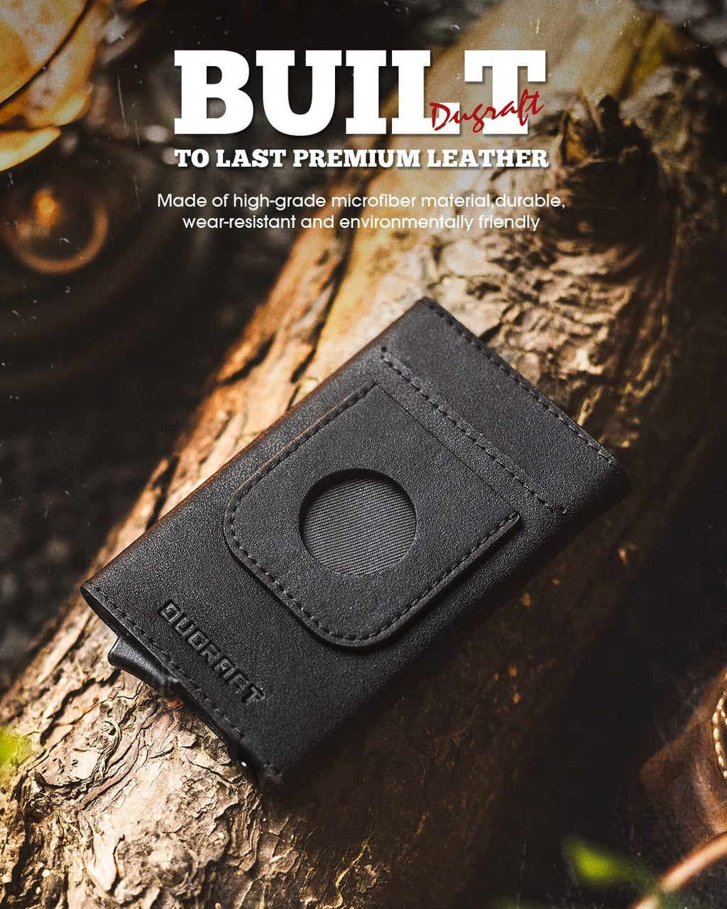 DUGRAFT Pop Up Wallet with AirTag Holder, RFID Blocking Air Tag Wallet with Money Clip Smart Credit Card Holder Wallet for Men(AirTag Not Included)