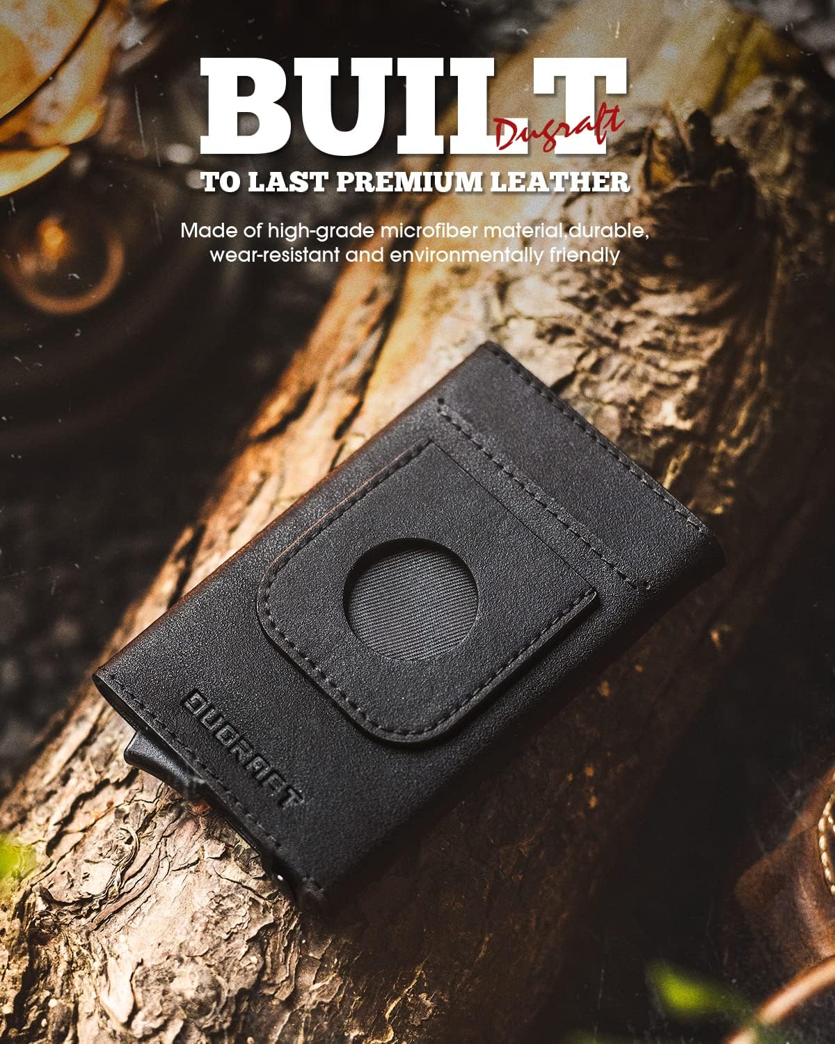 DUGRAFT Pop Up Wallet with AirTag Holder, RFID Blocking Air Tag Wallet with Money Clip Smart Credit Card Holder Wallet for Men(AirTag Not Included)