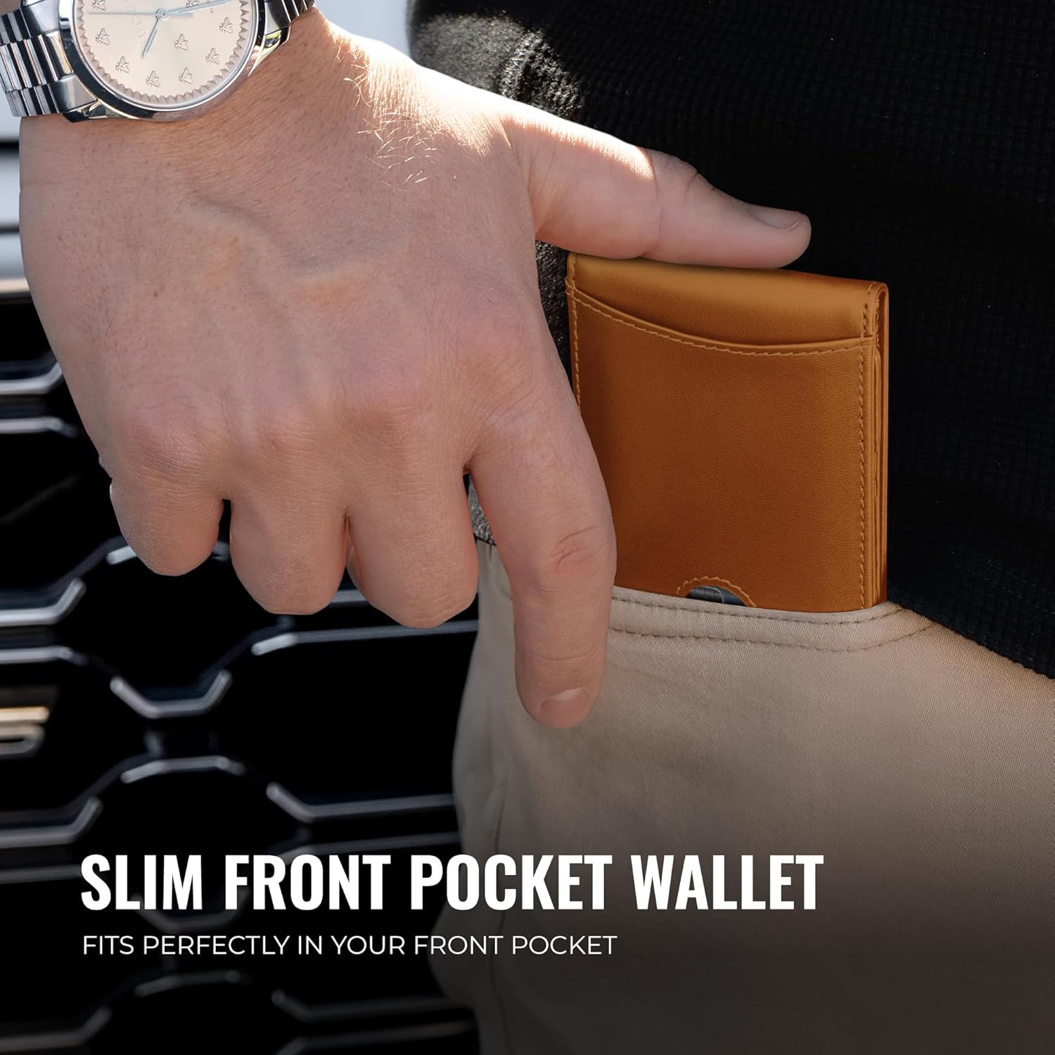 Kingly Cash Pocket Slim Wallet for Men - RFID Blocking Leather Card Holder - Minimalist Men’s Wallet for Front Pockets - Holds 1-15 Cards & Cash - Durable Italian Leather Wallets