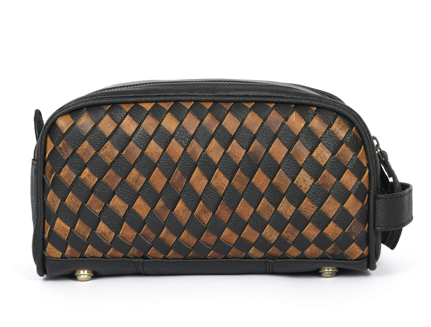 10" Premium Leather Toiletry Travel Pouch With Waterproof Lining | King-Size Handcrafted Vintage Dopp - Kit Gift for Father's Day By Aaron Leather Goods