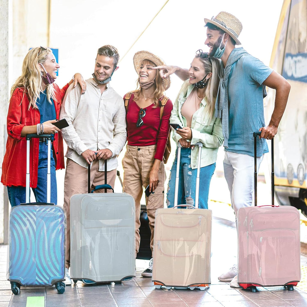 Clear Luggage Cover for 24 inch Suitcase Tsa Approved Thicken PVC Plastic Suitcase Protector Cover for Baggage Travel Waterproof.