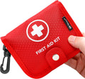 Small First Aid Kit, 100 Pieces Water-Resistant Well Organzied Pouch with Rotatable Buckle - Ideal for Outdoor, Travel, Biking, Camping, Hiking, Car (Red)