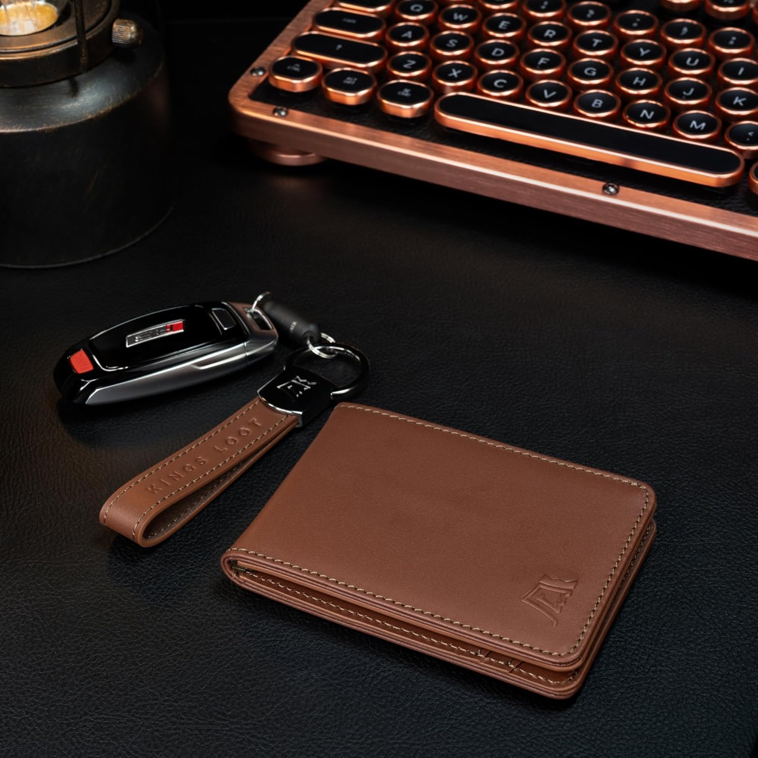 Kings Loot Wallet for Men | Customized Minimalist Slim RFID Blocking Leather Design with Cash Pocket & Card Pull Strap | Holds 1-15 Cards | Stylish & Durable Wallets