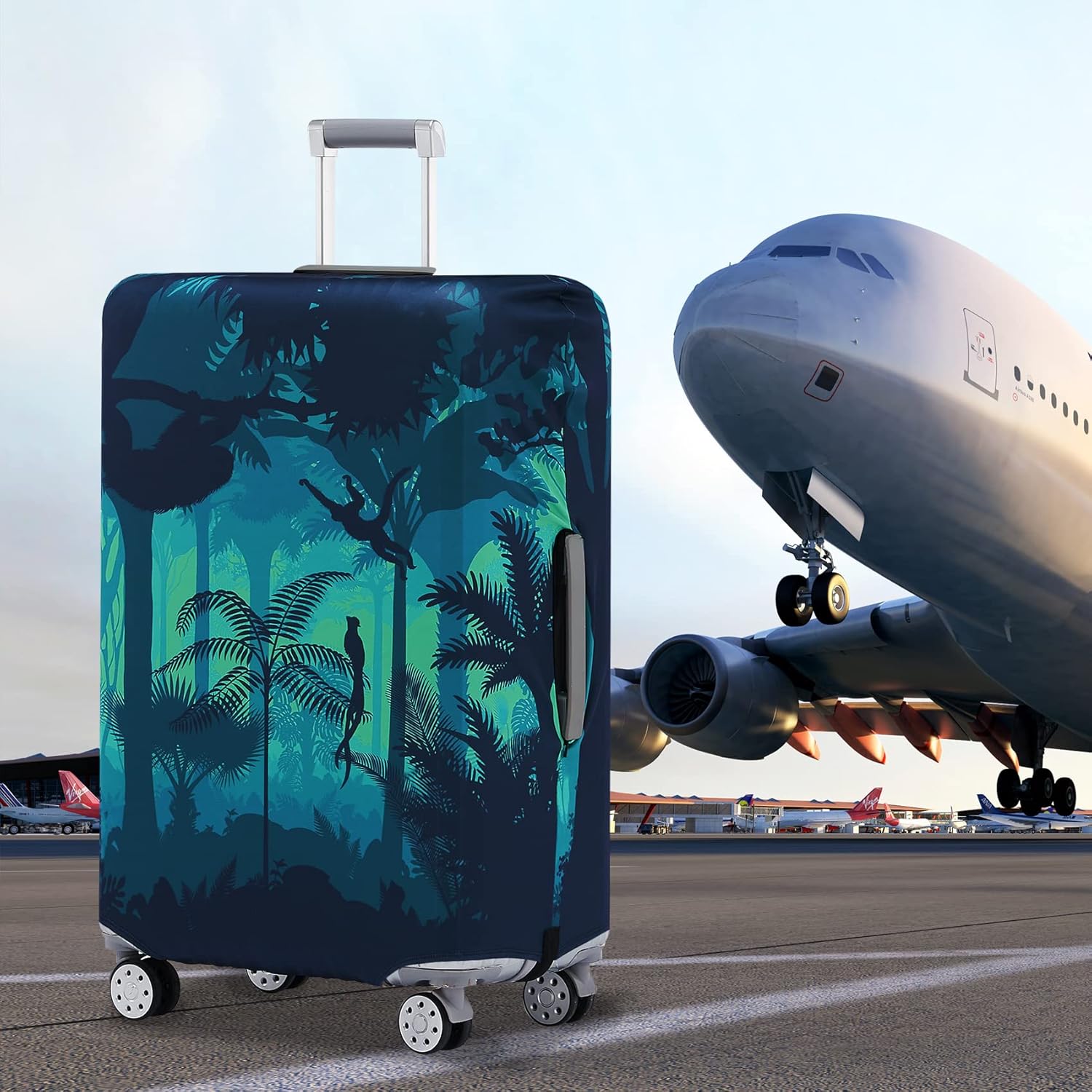 Travelkin Luggage Cover Washable Suitcase Cover Suitcase Protector Anti-scratch Suitcase cover Fits 18-32 Inch Luggage(L for 26-28 Inch Luggage)