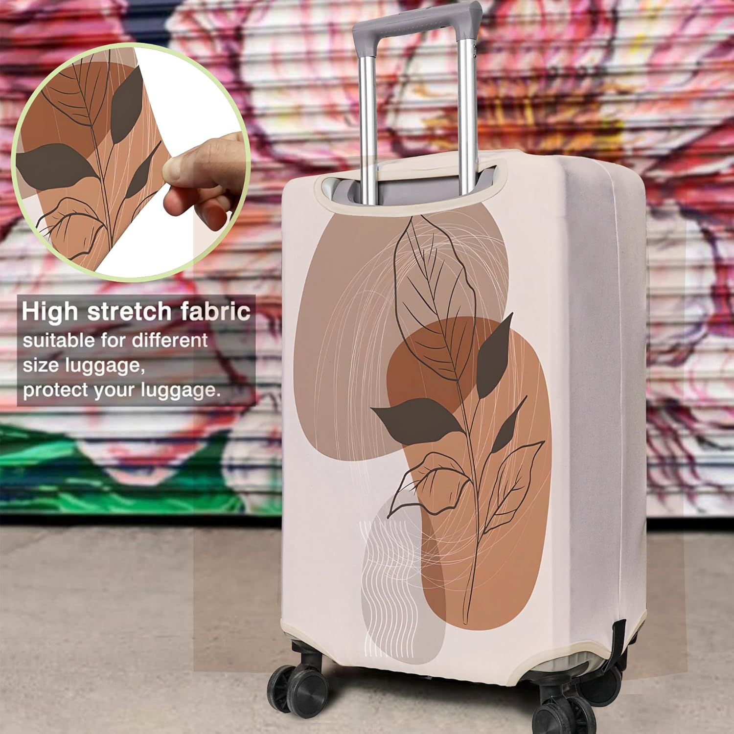 Travel Luggage Cover Suitcase Protector Fits 18-32 Inch Wheel Covers PatternedTravel Related Items Flower Luggage Protector Elastic S