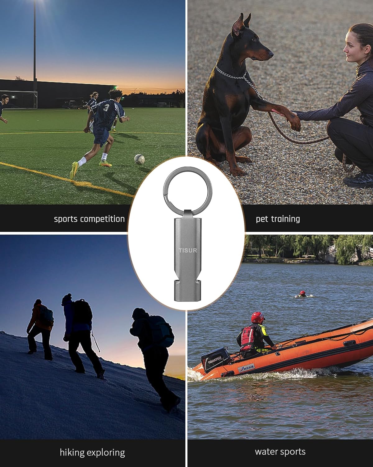 TISUR Loud Emergency Whistles,130db+ Lifeguard Safety Whistle Keychain for Surviva Camping Hiking dog whistle