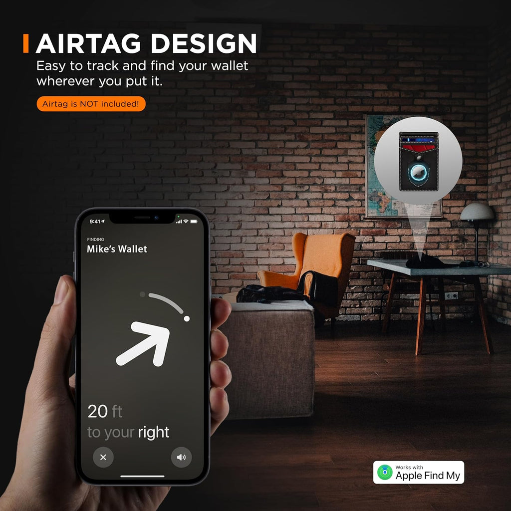 SERMAN BRANDS RFID Blocking Wallet Slim Bifold - Genuine Leather Minimalist Front Pocket Wallets for Men with Money Clip Gift