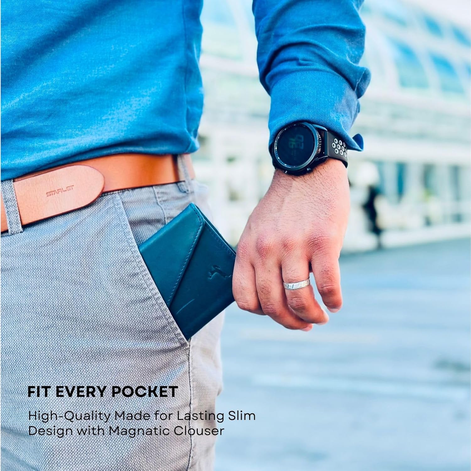 Leather RFID Wallet for Men, Slim Leather Mens Wallet, Handcraft Men's Wallets, Card Cases & Money Organizers, Magnetic Closure Sleek RFID Blocking Thin Mens Wallets with 9-12 Card Slots & Gift Box