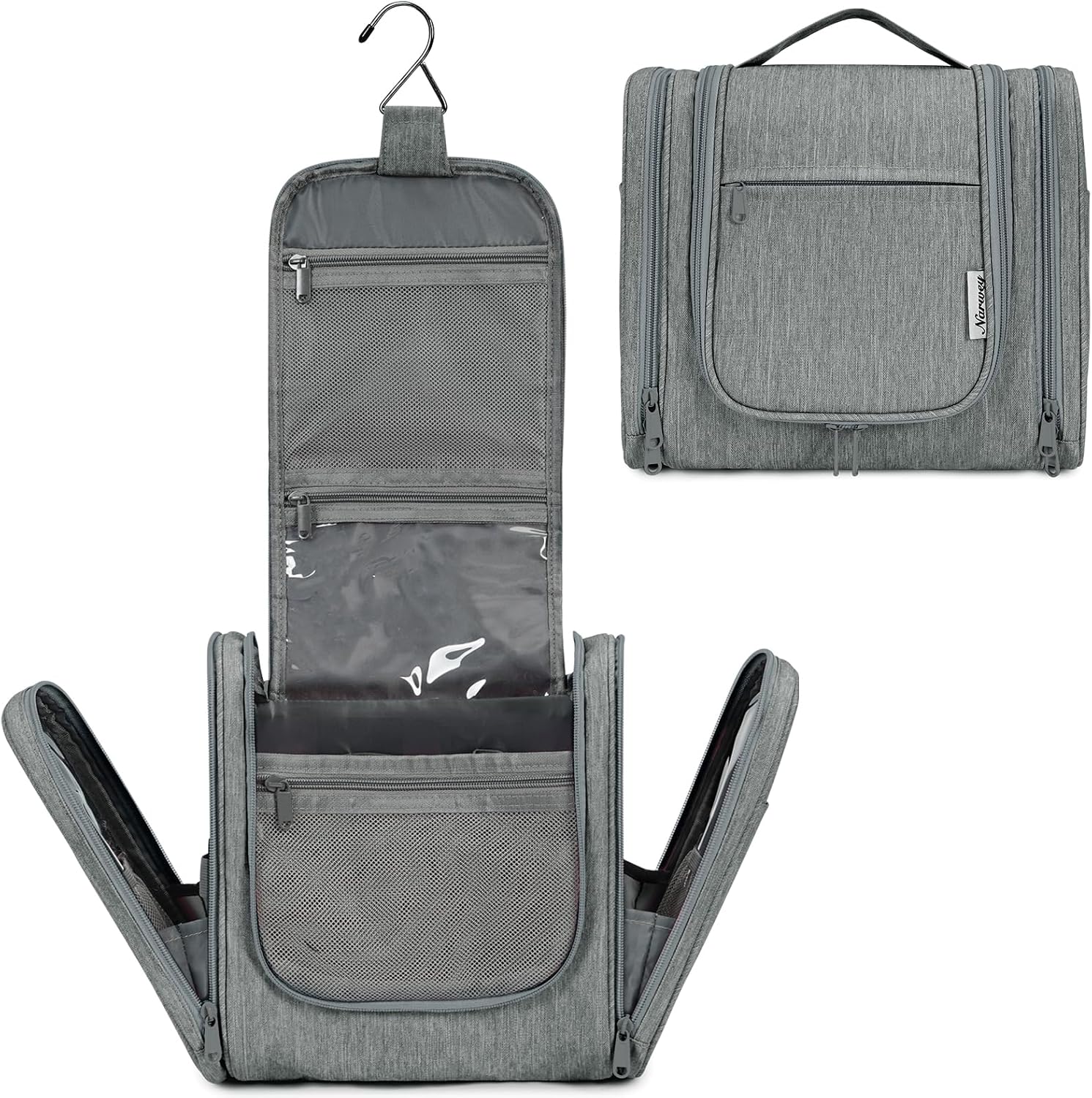 Narwey Hanging Toiletry Bag for Women Travel Makeup Bag Organizer Toiletries Bag for Cosmetics Essentials Accessories