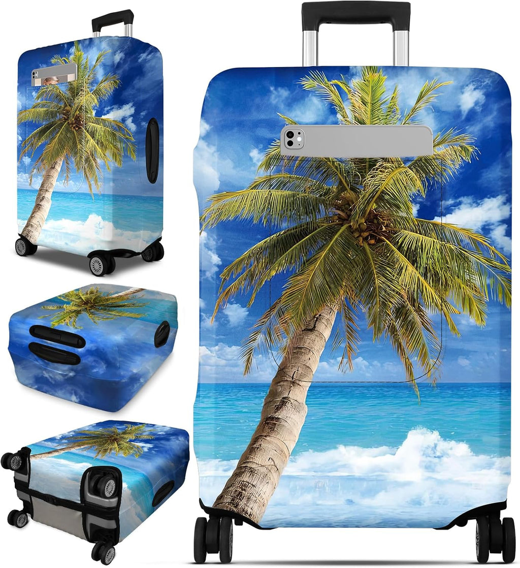 Slohif Luggage Cover for Suitcase Tsa Approved Protector - Luggage Sleeve Large Suit Case Cover Travel Stretch Baggage Case Protective Washable Fit 30-32 Inch Hawaii XL
