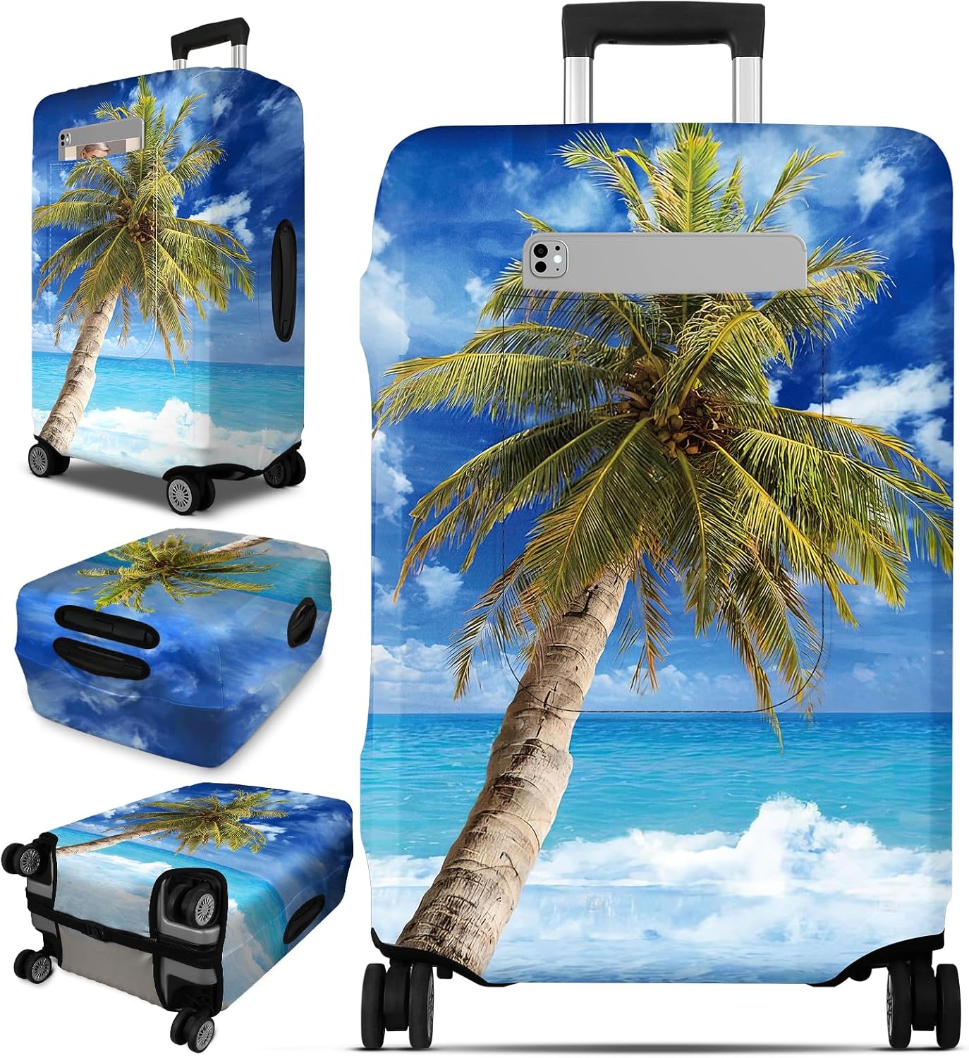 Slohif Luggage Cover for Suitcase Tsa Approved Protector - Luggage Sleeve Large Suit Case Cover Travel Stretch Baggage Case Protective Washable Fit 30-32 Inch Hawaii XL