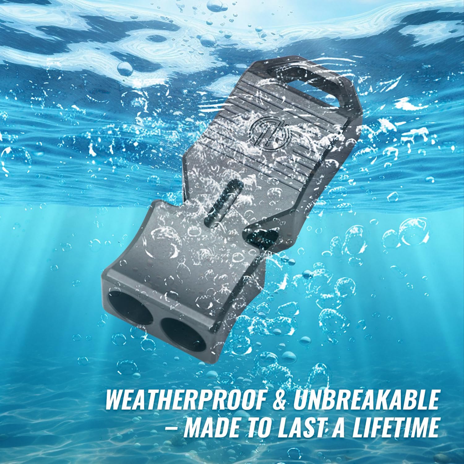 TACRAY Titanium Emergency Survival Whistle, Portable Necklace Whistle, Loud Whistle up to 120~130db, Good for Life Saving, Hiking, Camping, and Pet Training