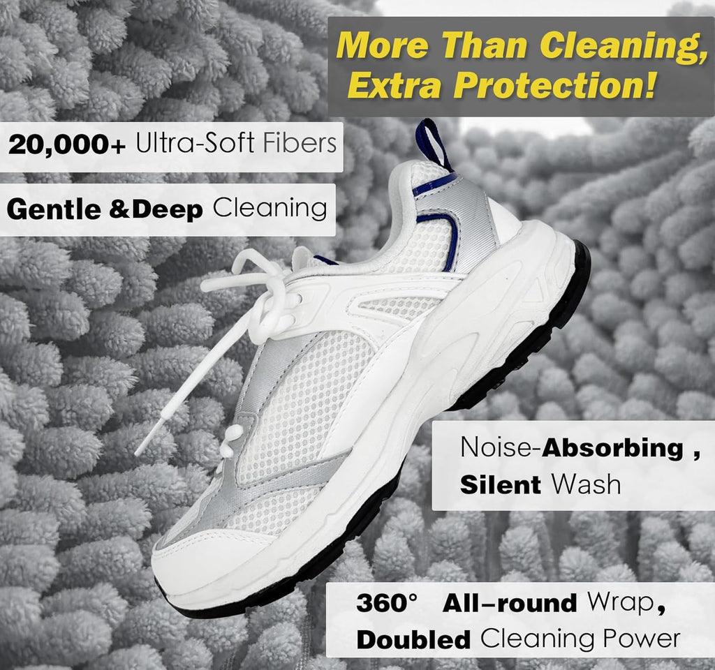 Shoe Washing Machine Bag,Laundry Shoe Bag for Washer and Dryer,Reusable Shoe Cleaning Bag for Sneakers,Tennis Shoes,With Self-locking Zipper, Microfiber Inside,Include Shoes Storage Bag